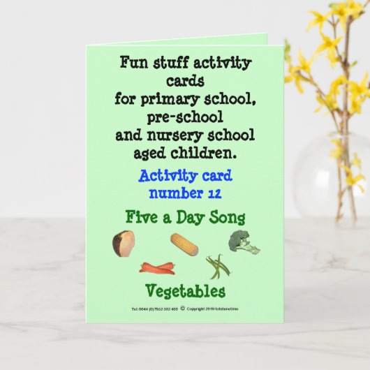 Fünf ein Tag - Gemüse Karte (Gelbe Blume)