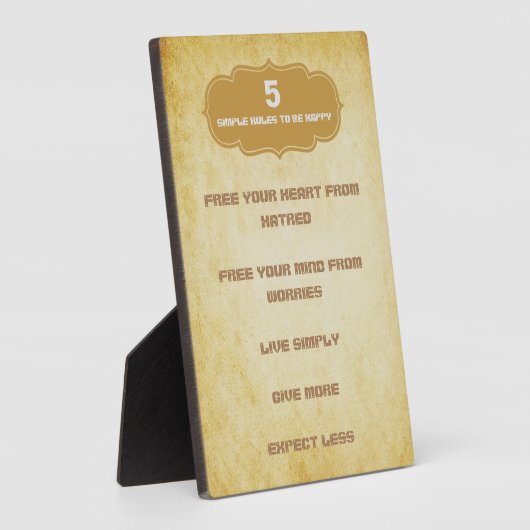 Fünf einfache Regeln zum Glück Fotoplatte (Seite)