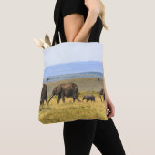 FÜNF ELEFANS AUF BROWN GRASS TASCHE (Von Nahem)