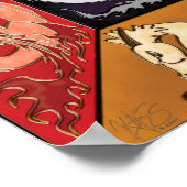 Fünf elementare Drachen Poster (Ecke)