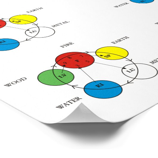 Fünf Elemente Akupunktionspaket Poster (Ecke)