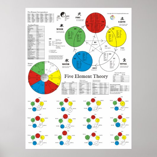 Fünf Elemente Akupunktionspaket Poster (Vorne)