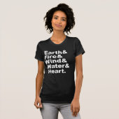 Fünf Elemente | Earth Fire Wind Water & Heart T-Shirt (Vorne ganz)