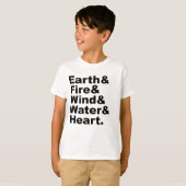 Fünf Elemente | Earth Fire Wind Water & Heart T-Shirt (Vorne ganz)