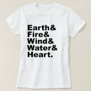 Fünf Elemente   Erde Feuer Wind Wasser & Herz T-Shirt