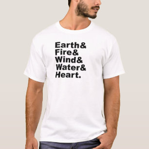 Fünf Elemente  Erdfeuerwasser und Herz T-Shirt