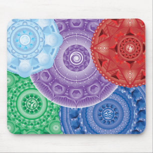 Fünf Elemente Mandala Collage MultiColor Mouse Pad Mousepad