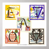 Fünf Elemente und Vokale Poster (Vorne)