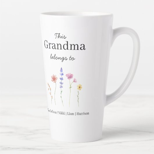 Fünf Enkelkinder personalisiert  Milchtasse (Rechts)
