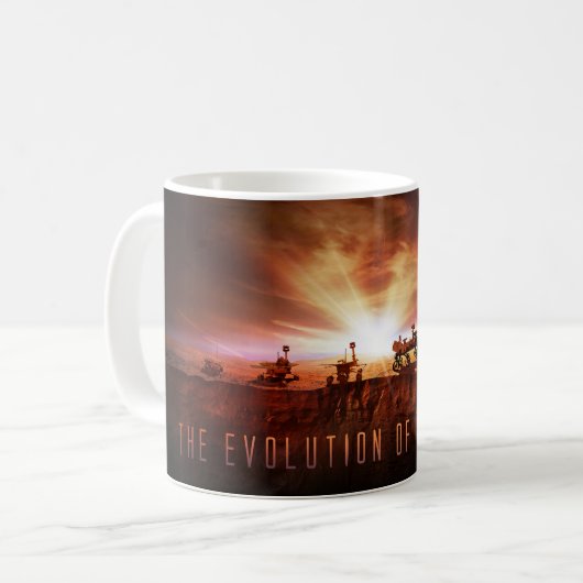 Fünf erfolgreiche Mars Rovers Kaffeetasse (Vorderseite Links)