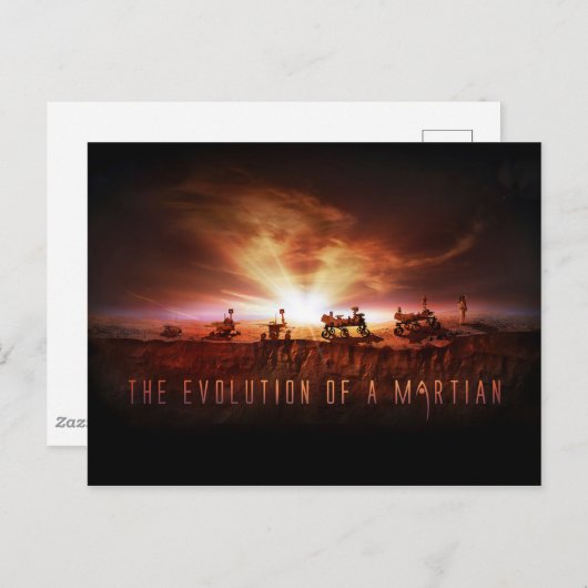 Fünf erfolgreiche Mars Rovers Postkarte (Vorne/Hinten)