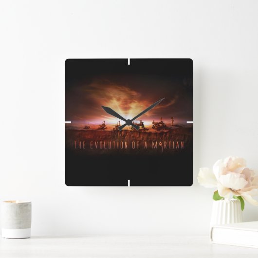Fünf erfolgreiche Mars Rovers Quadratische Wanduhr (Zuhause)