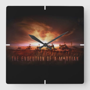 Fünf erfolgreiche Mars Rovers Quadratische Wanduhr
