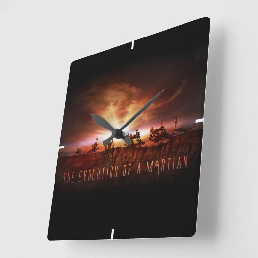 Fünf erfolgreiche Mars Rovers Quadratische Wanduhr (Winkel)