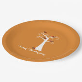 Fünf Erntedank Truthühner in einem Baum Pappteller (Schrägansicht)