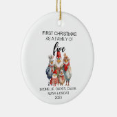 Fünf erste Weihnachtshühnerfamilie Keramik Ornament (Rechts)