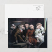 Fünf Extravagante Affen Postkarte (Vorne/Hinten)