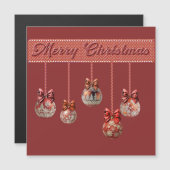 Fünf Extravagante Weihnachtsbälle Magnetkarte (Vorne/Hinten)