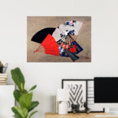 Fünf Fans, Hokusai Poster (Heimbüro)