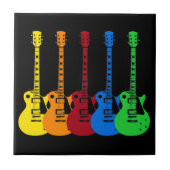 Fünf farbenfrohe E-Gitarren Fliese (Vorderseite)