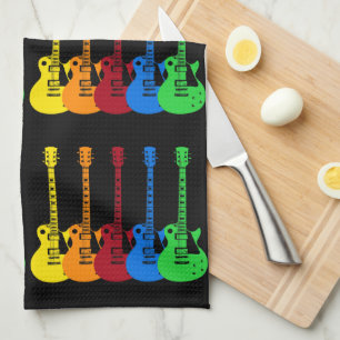 Fünf farbenfrohe E-Gitarren Handtuch