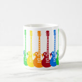 Fünf farbenfrohe E-Gitarren Kaffeetasse (VorderseiteRechts)