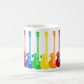 Fünf farbenfrohe E-Gitarren Kaffeetasse (Mittel)