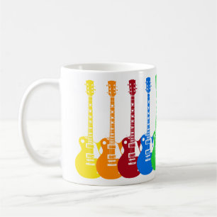 Fünf farbenfrohe E-Gitarren  Kaffeetasse