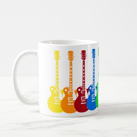 Fünf farbenfrohe E-Gitarren Kaffeetasse (Links)