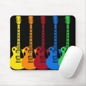 Fünf farbenfrohe E-Gitarren Mousepad (Mit Mouse)