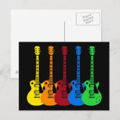 Fünf farbenfrohe E-Gitarren Postkarte (Vorne/Hinten)