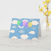 Fünf farbige Balloons Geburtstagskarte Karte (Gelbe Blume)