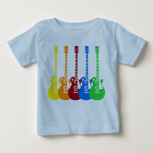 Fünf farbige elektrische Gitarren  Baby T-shirt (Vorderseite)