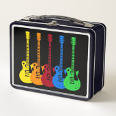 Fünf farbige elektrische Gitarren  Metall Brotdose (Vorderseite)