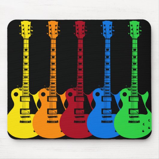Fünf farbige elektrische Gitarren Mousepad (Vorne)