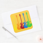 Fünf farbige elektrische Gitarren Quadratischer Aufkleber (Umschlag)