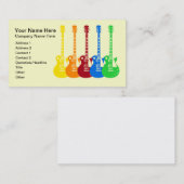 Fünf farbige elektrische Gitarren Visitenkarte (Vorne/Hinten)