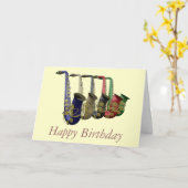 Fünf farbige Saxophone-Karte Karte (Gelbe Blume)