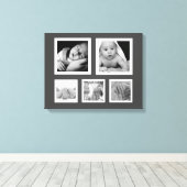 Fünf Fave-Fotos mit weißem Rahmen Collage Leinwanddruck (Insitu (Holzboden))