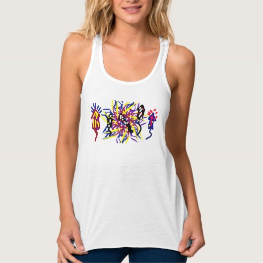 Fünf Feuerwerke Spaß Tank Top (Vorderseite)