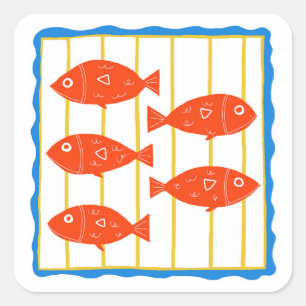 Fünf Fische Aufkleber