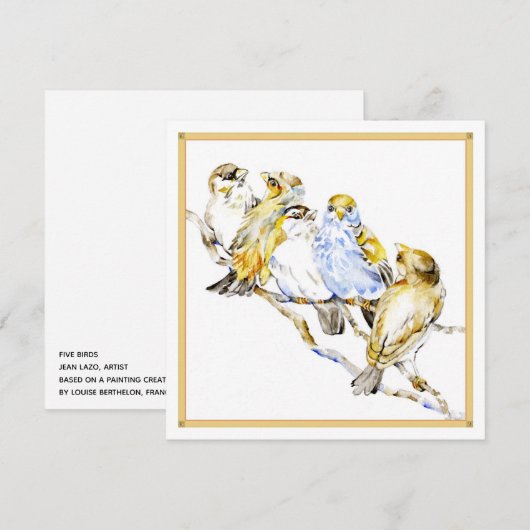 Fünf Flat Card, Matt Paper Danke (Vorne/Hinten)