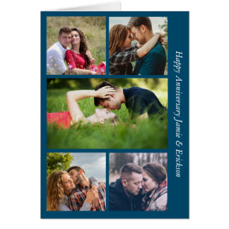 Fünf Foto Aquamarine Blue Card zum Jahrestag