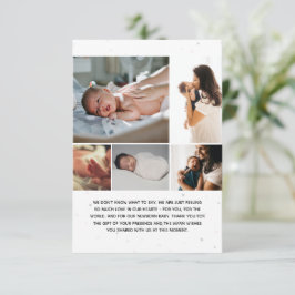 Fünf Foto Collage Birth Ankündigungsnachricht Einladung