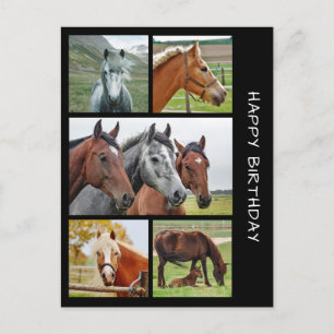 Fünf Foto-Collage Geburtstagskarte Postkarte