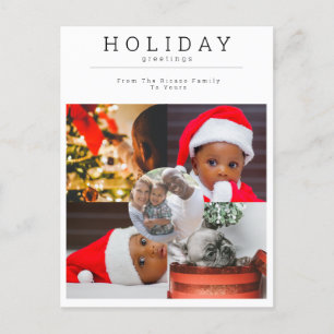 Fünf Foto Holiday Gruß Foto Personalisiert Feiertagspostkarte