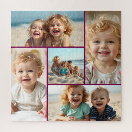 Fünf-Foto-Vorlage | Personalisiertes Familienpuzzl Puzzle