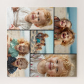 Fünf-Foto-Vorlage | Personalisiertes Familienpuzzl Puzzle (Horizontal)