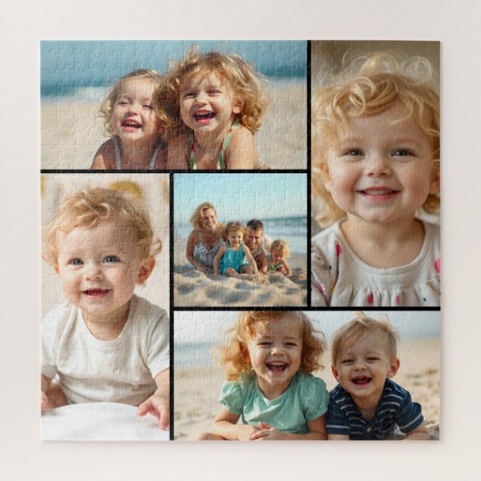 Fünf-Foto-Vorlage | Personalisiertes Familienpuzzl Puzzle (Vertikal)