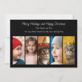Fünf Fotos Collage Happy Christmas Feiertagskarte (Vorderseite)